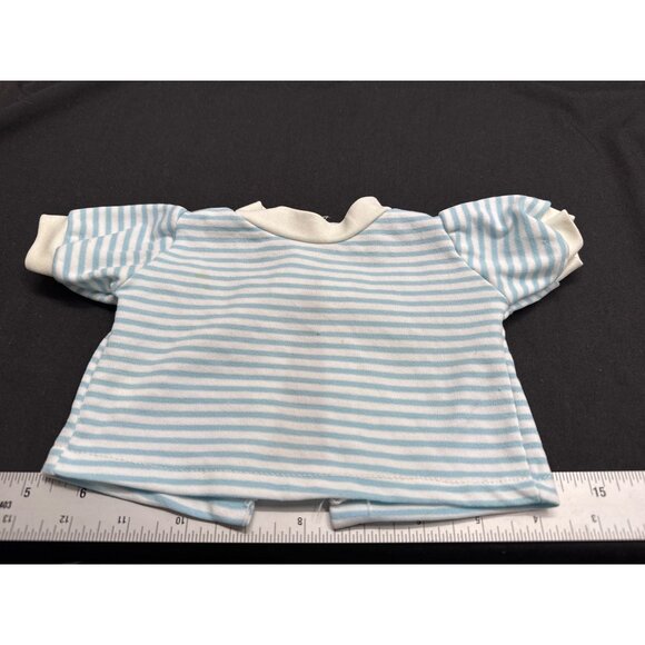 Vintage Coleco Cabbage Patch Kids Blue & White Striped Baby Doll Shirt - Picture 1 of 6